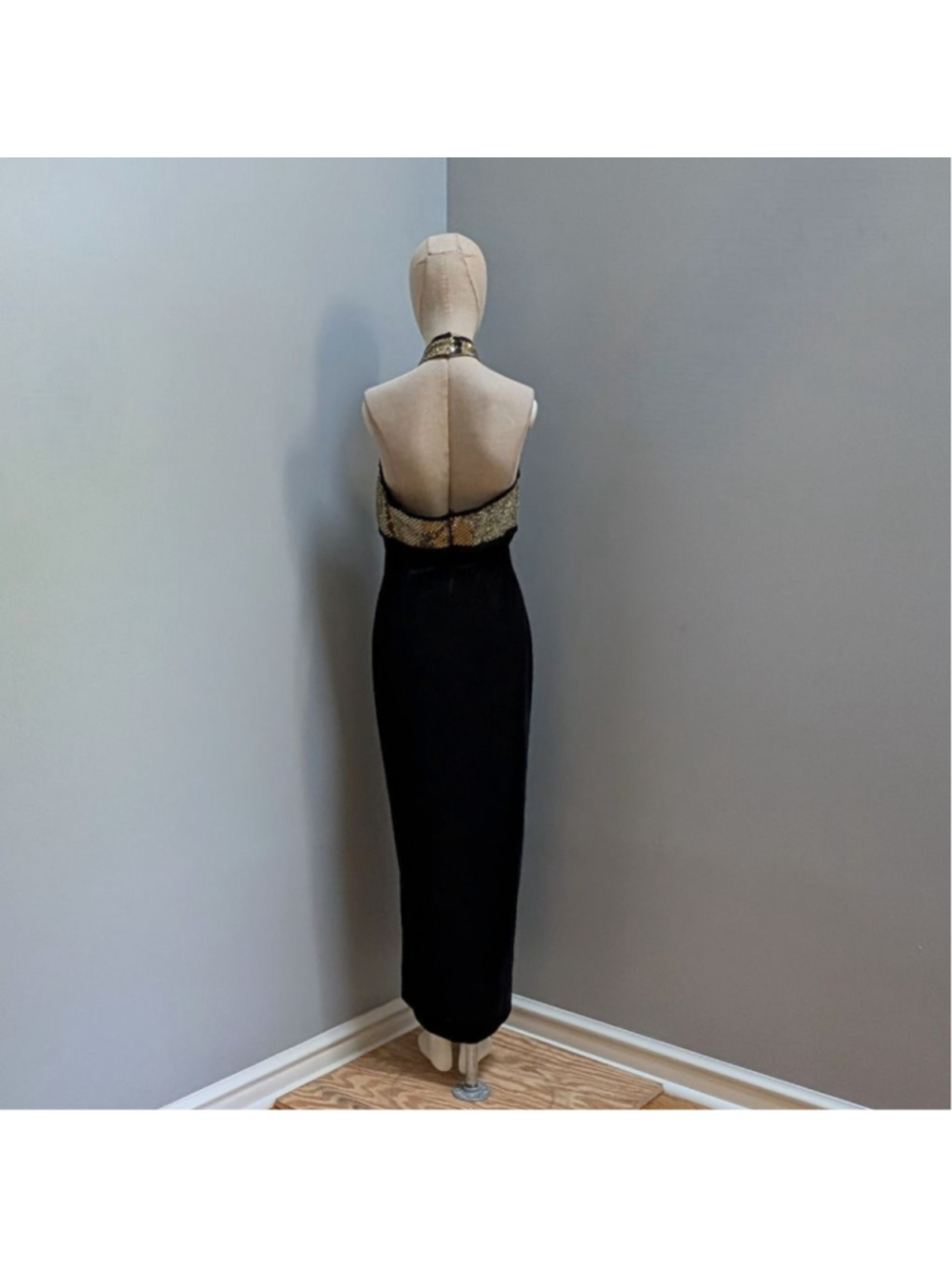 Fiesta Vintage Y2K 90s 00s Asian-inspired Black Gold Dress - Medium - Deadstock - Picture 3 of 8